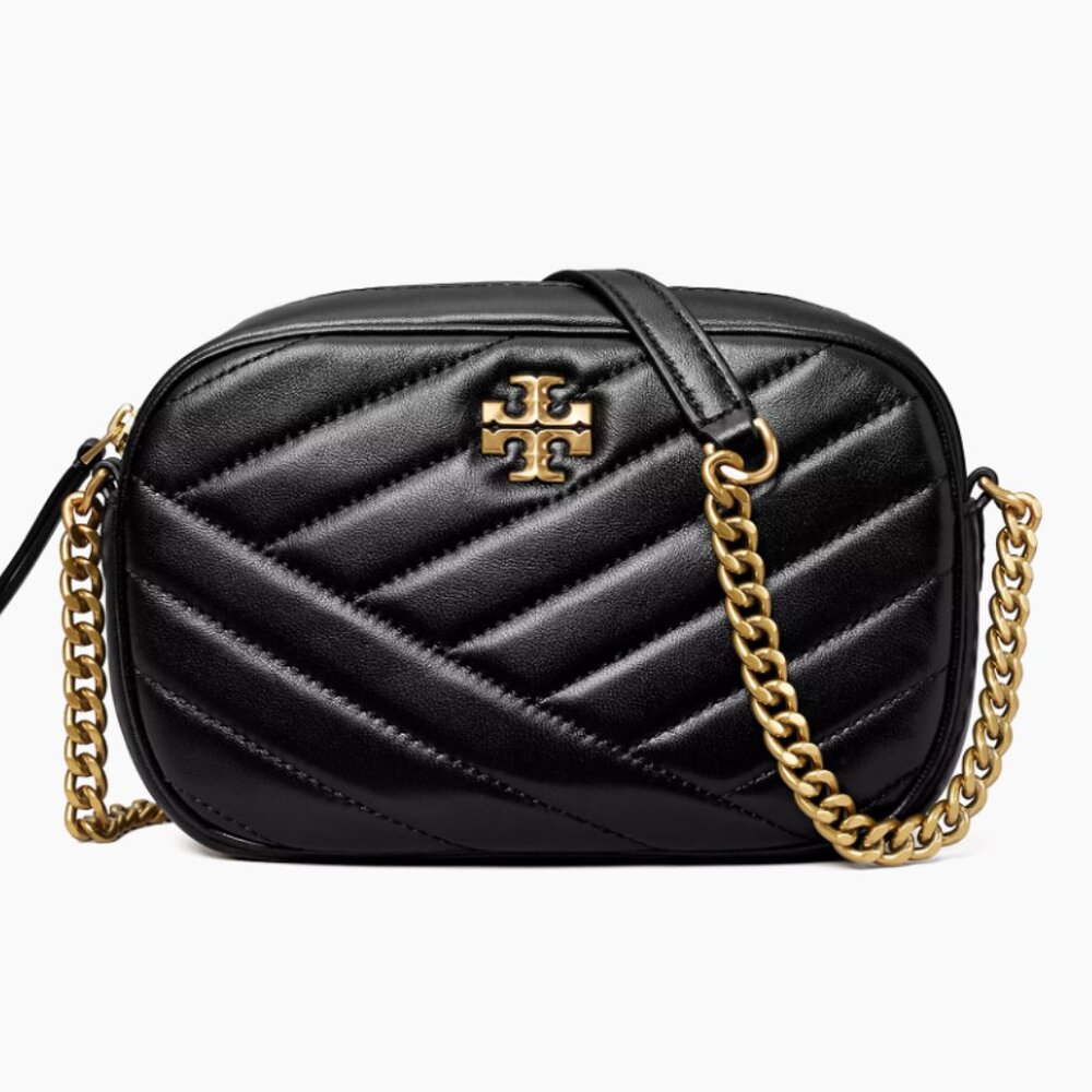 Tory Burch Black Crossbody Bag with Gold Chain